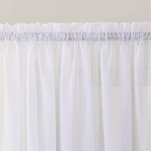 Sidelight Ivory Door Panel Voile 28"W x 72"L - Picture 5 of 6